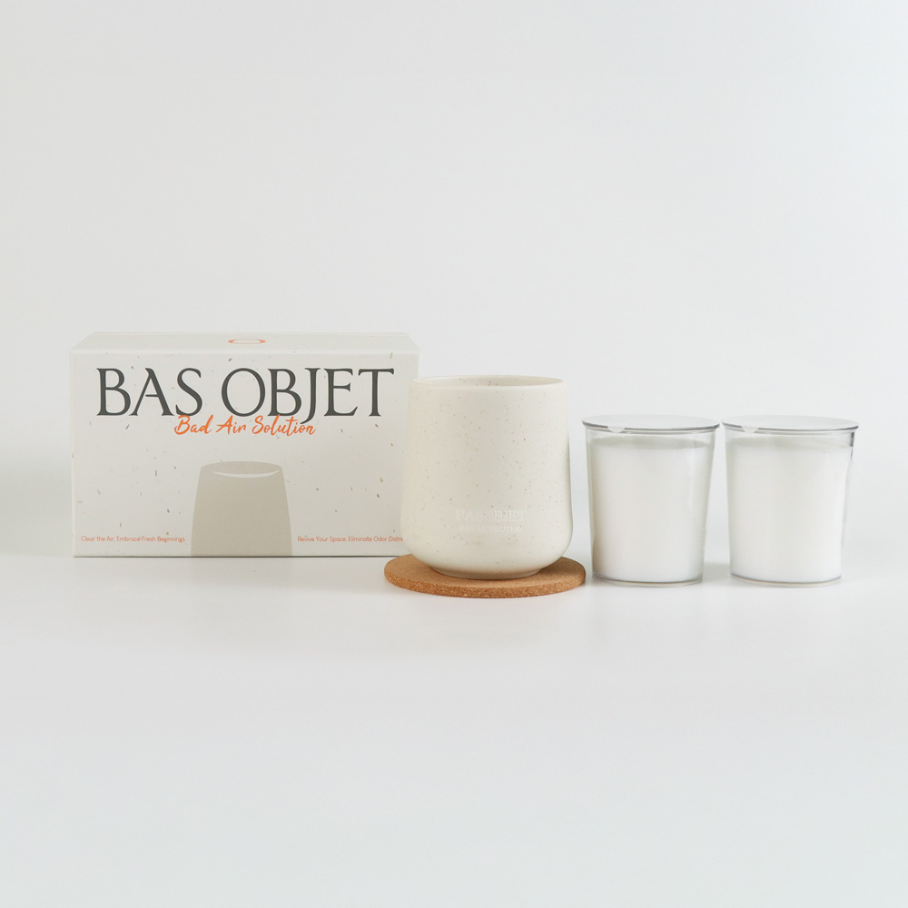 BAS 오브제 세트(도자기 용기+리필 2개+티코스터+고급박스)