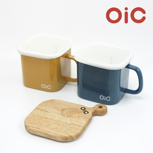 OIC 법랑 캐니스터 전용 우드뚜껑