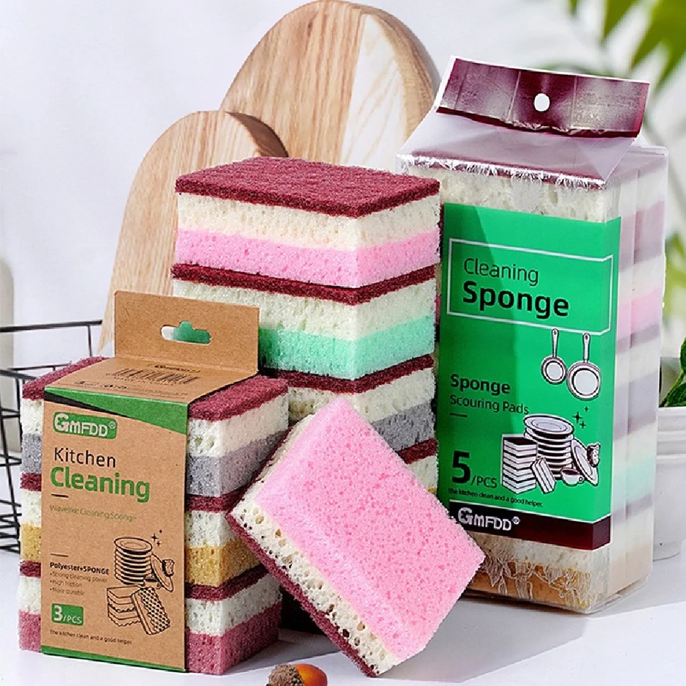 [ITSWELL] 잇츠웰 삼색 양면 스펀지 수세미 5P ITS-SPONGE