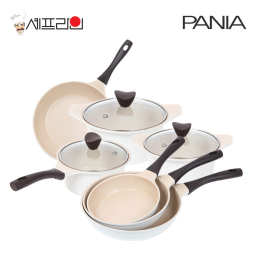 셰프라인 페니아(pania) 인덕션 IH 크림후라이팬,냄비 7세트(20+24+28+28궁+16양+18편+24양)