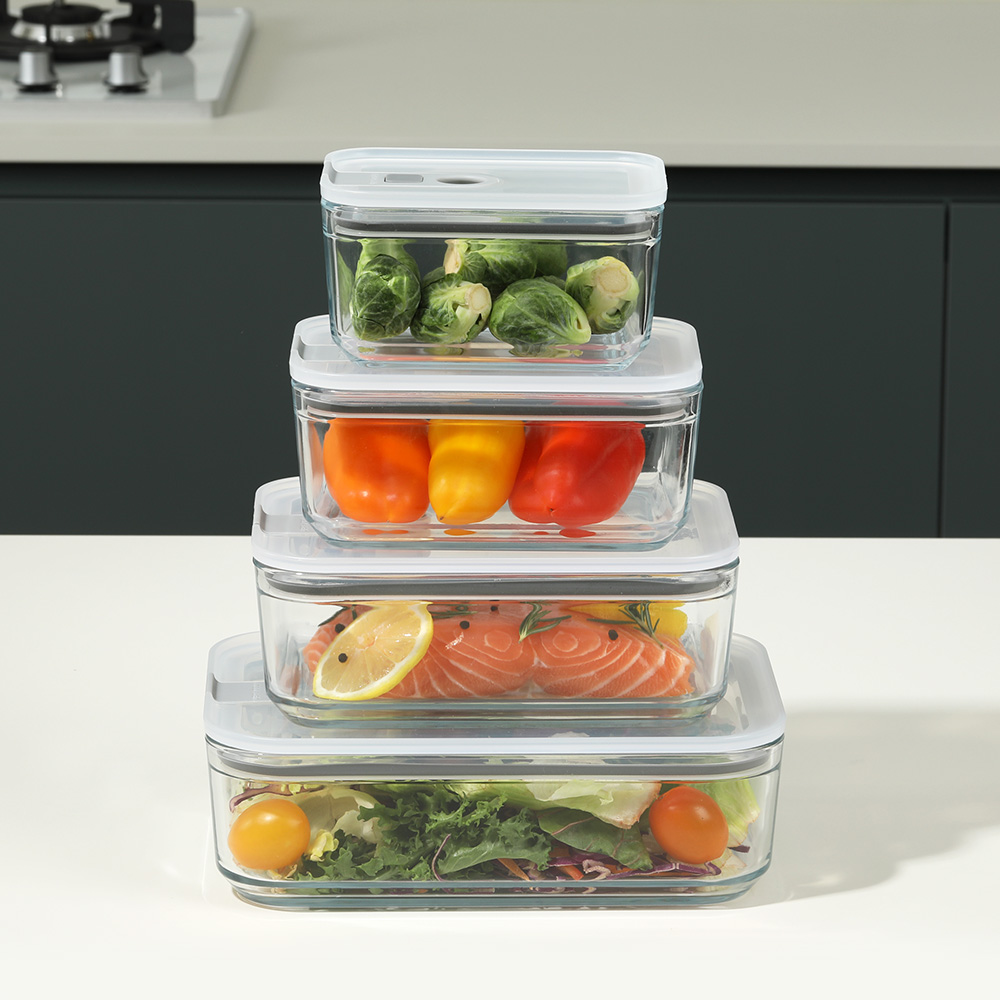 [네오플램] 퍼펙트씰O 내열유리 메인 혼합 4P 세트 (500ml,750ml,1100ml,1600ml)