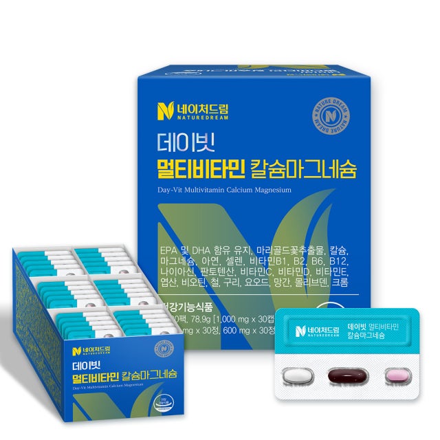 네이처드림 데이빗 멀티비타민 칼슘마그네슘 (캡슐 1000mg + 정제 1030mg)
