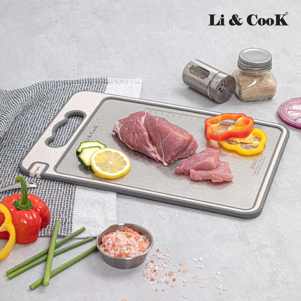 리앤쿡 스텐도마 304 양면도마 더블사이드 컷팅보드 LNC-ST100