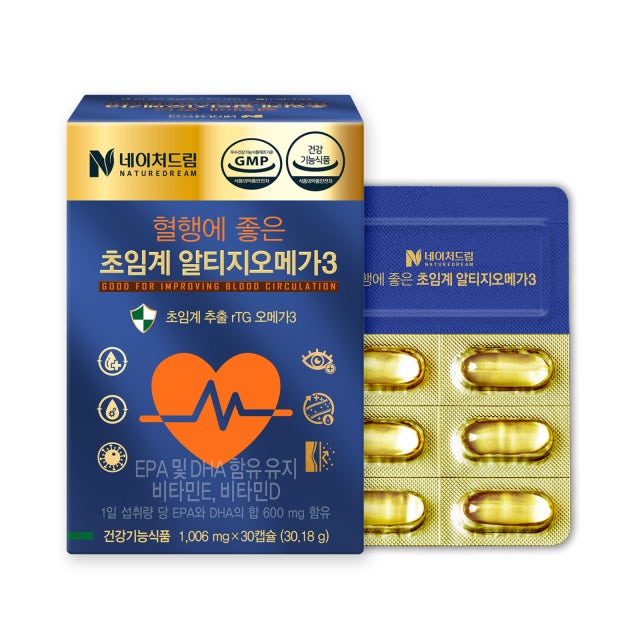 네이처드림 혈행에 좋은 초임계 알티지오메가3 1006mg x 30캡슐